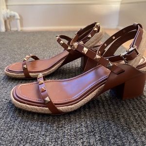 Valentino Garavani Rockstud Strappy Espadrille Sandal (Women)